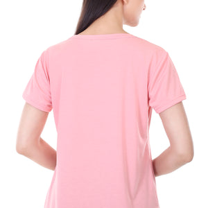 Women's Plain Regular Fit Round Neck Half Sleeve Cotton Blend T-Shirt