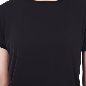 Women's Plain Regular Fit Round Neck Half Sleeve Cotton Blend T-Shirt