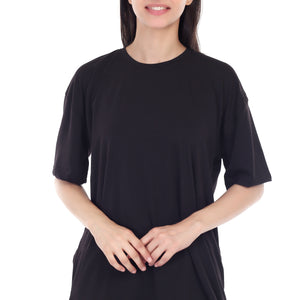 Women's Plain Over-sized Round Neck Half Sleeve T-Shirt