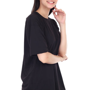 Women's Plain Over-sized Round Neck Half Sleeve T-Shirt