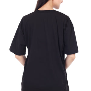 Women's Plain Over-sized Round Neck Half Sleeve T-Shirt