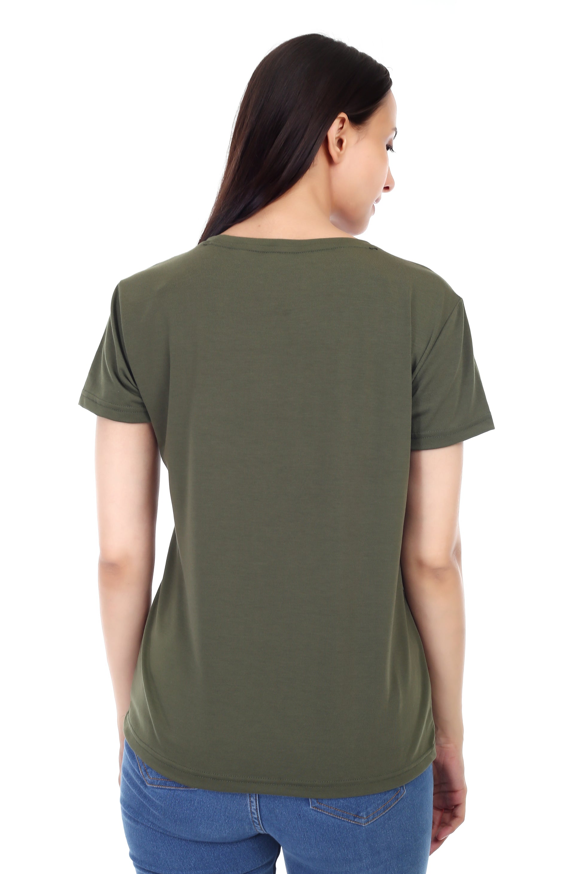 Women's Forest Theme Summer Printed Round Neck Half Sleeve Cotton Blend Regular Fit T-Shirt