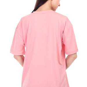 Women's Plain Over-sized Round Neck Half Sleeve T-Shirt