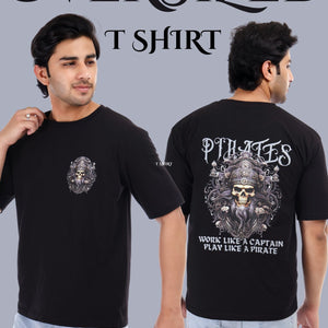 Men's Pirates Printed Oversized Round Neck T-shirt