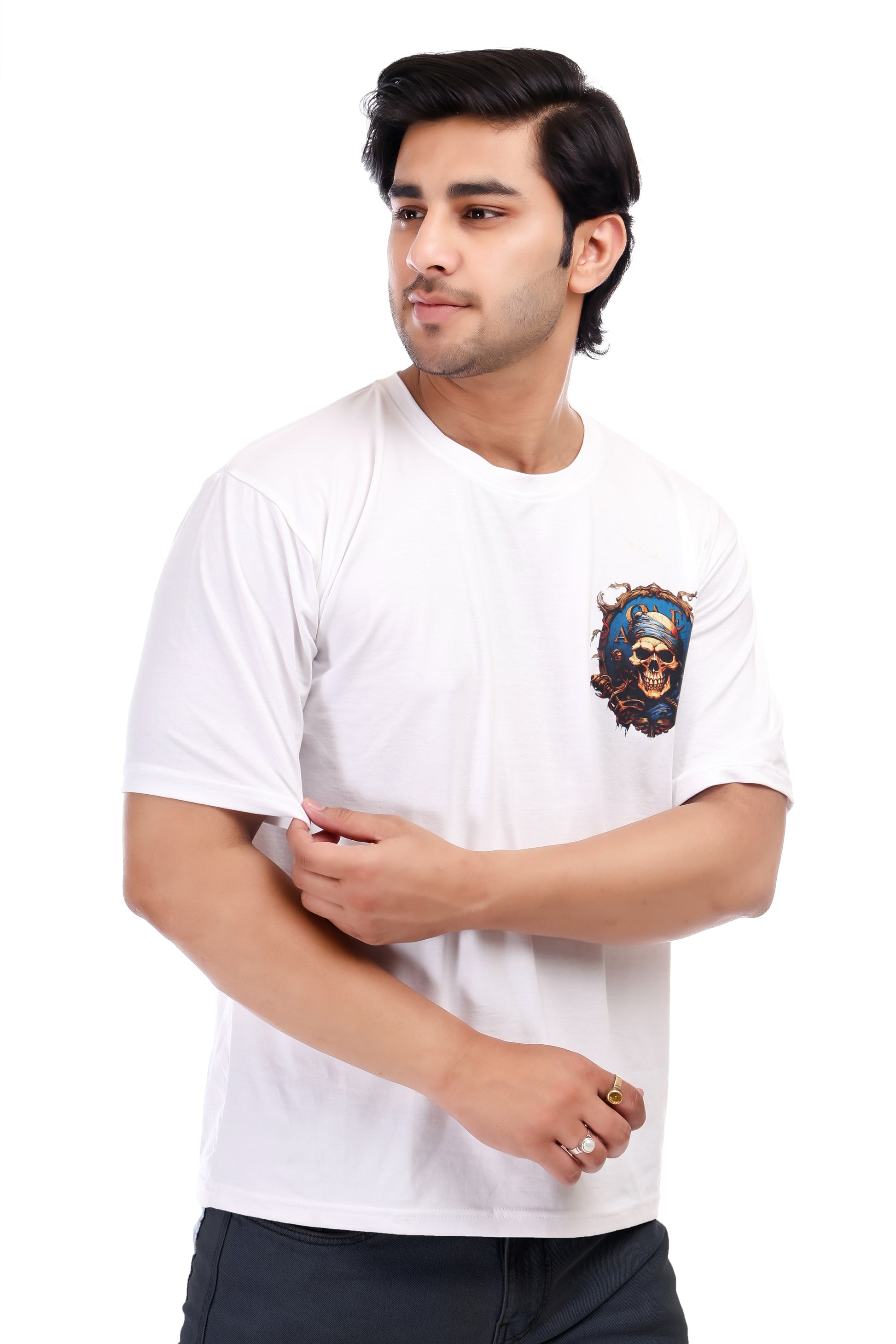 Men's Undead Printed Oversized Round Neck T-shirt