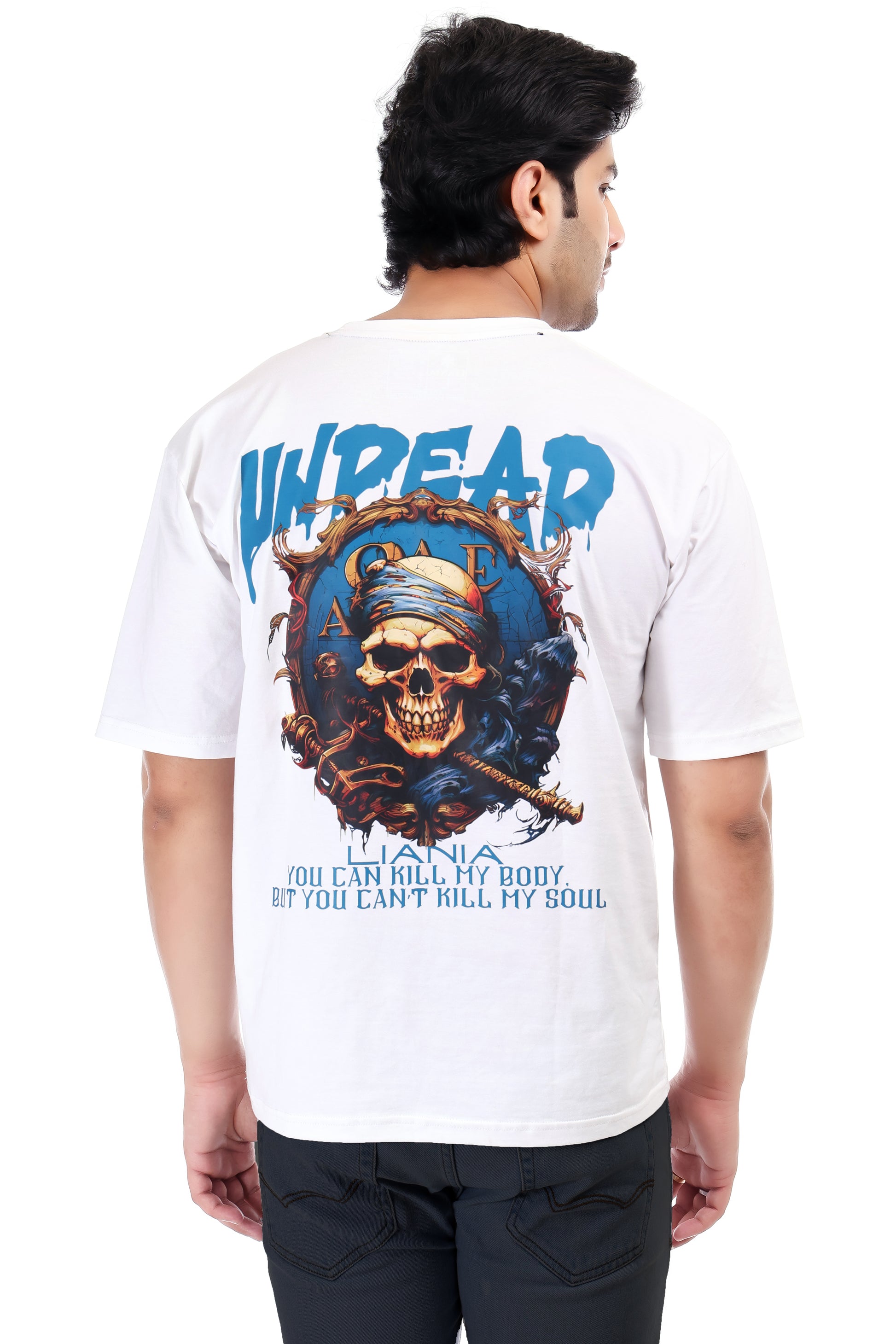 Men's Undead Printed Oversized Round Neck T-shirt