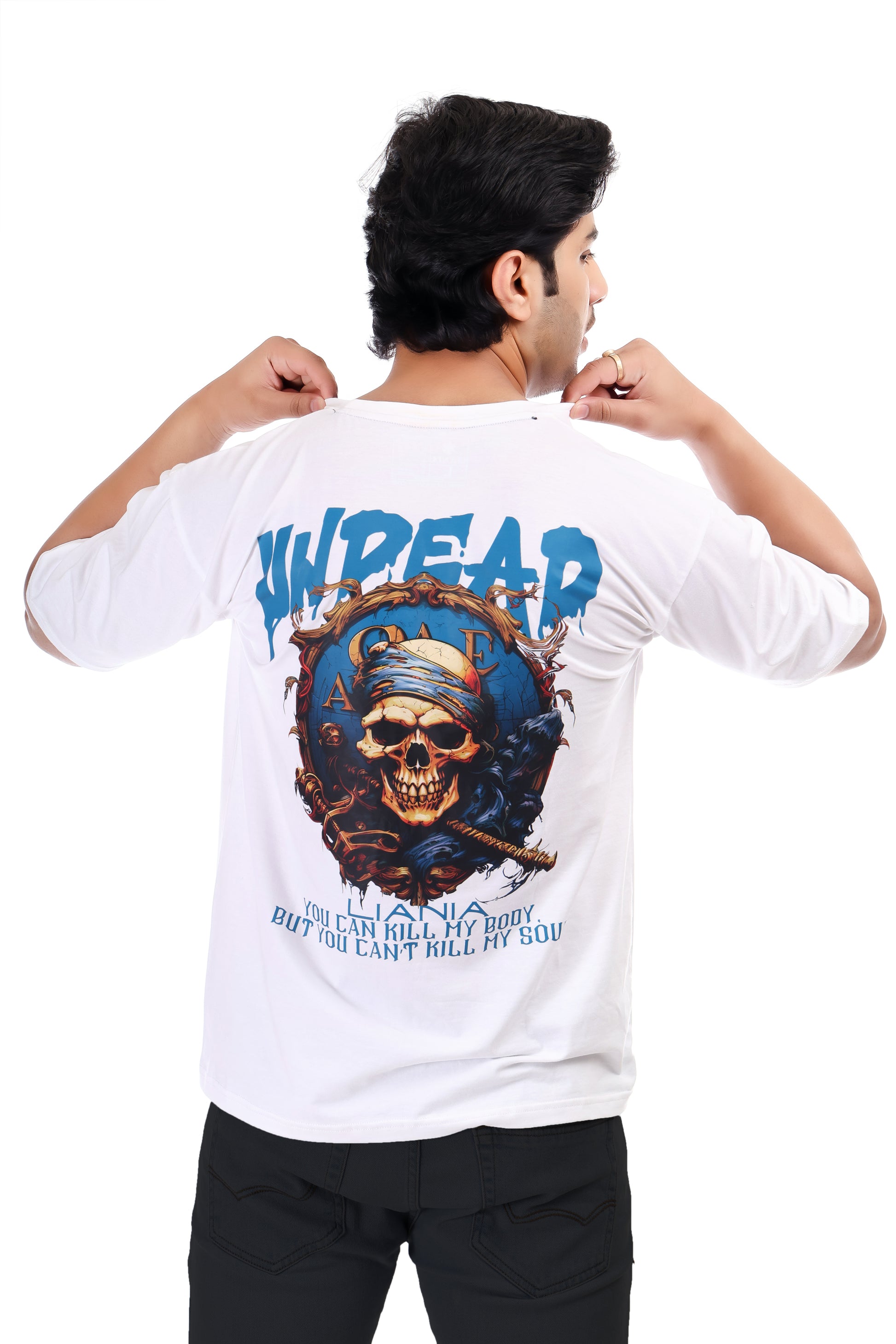 Men's Undead Printed Oversized Round Neck T-shirt