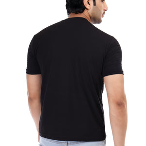 Men's Plain Regular Fit Round Neck 100% Cotton Lycra T-shirt