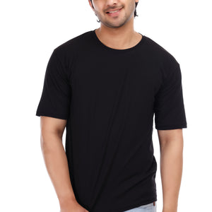 Men's Plain Oversized Round Neck 100% Cotton Lycra T-shirt