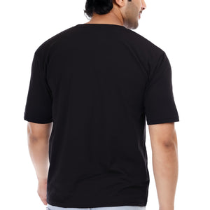 Men's Plain Oversized Round Neck 100% Cotton Lycra T-shirt