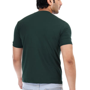 Men's Plain Regular Fit Round Neck 100% Cotton Lycra T-shirt