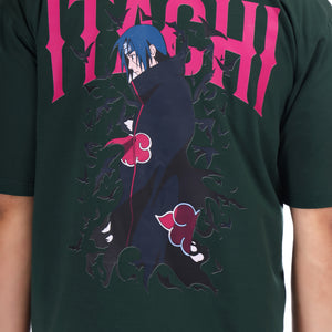 Men's Itachi Anime Printed Oversized Round Neck T-shirt