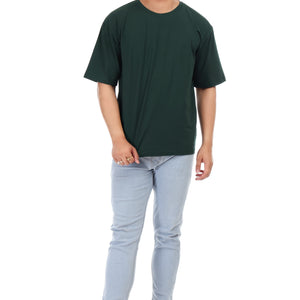 Men's Plain Oversized Round Neck 100% Cotton Lycra T-shirt