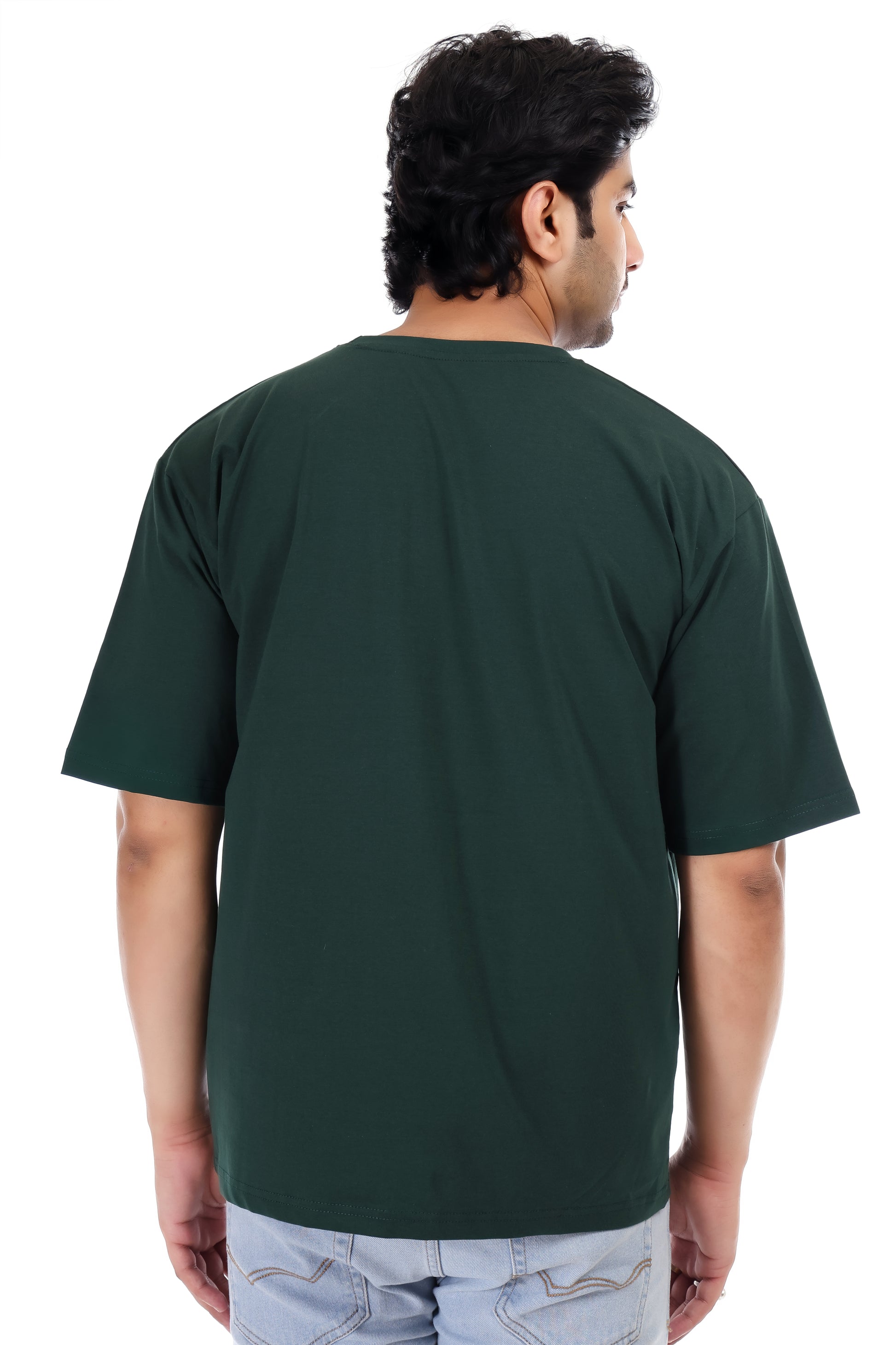 Men's Plain Oversized Round Neck 100% Cotton Lycra T-shirt