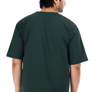 Men's Plain Oversized Round Neck 100% Cotton Lycra T-shirt