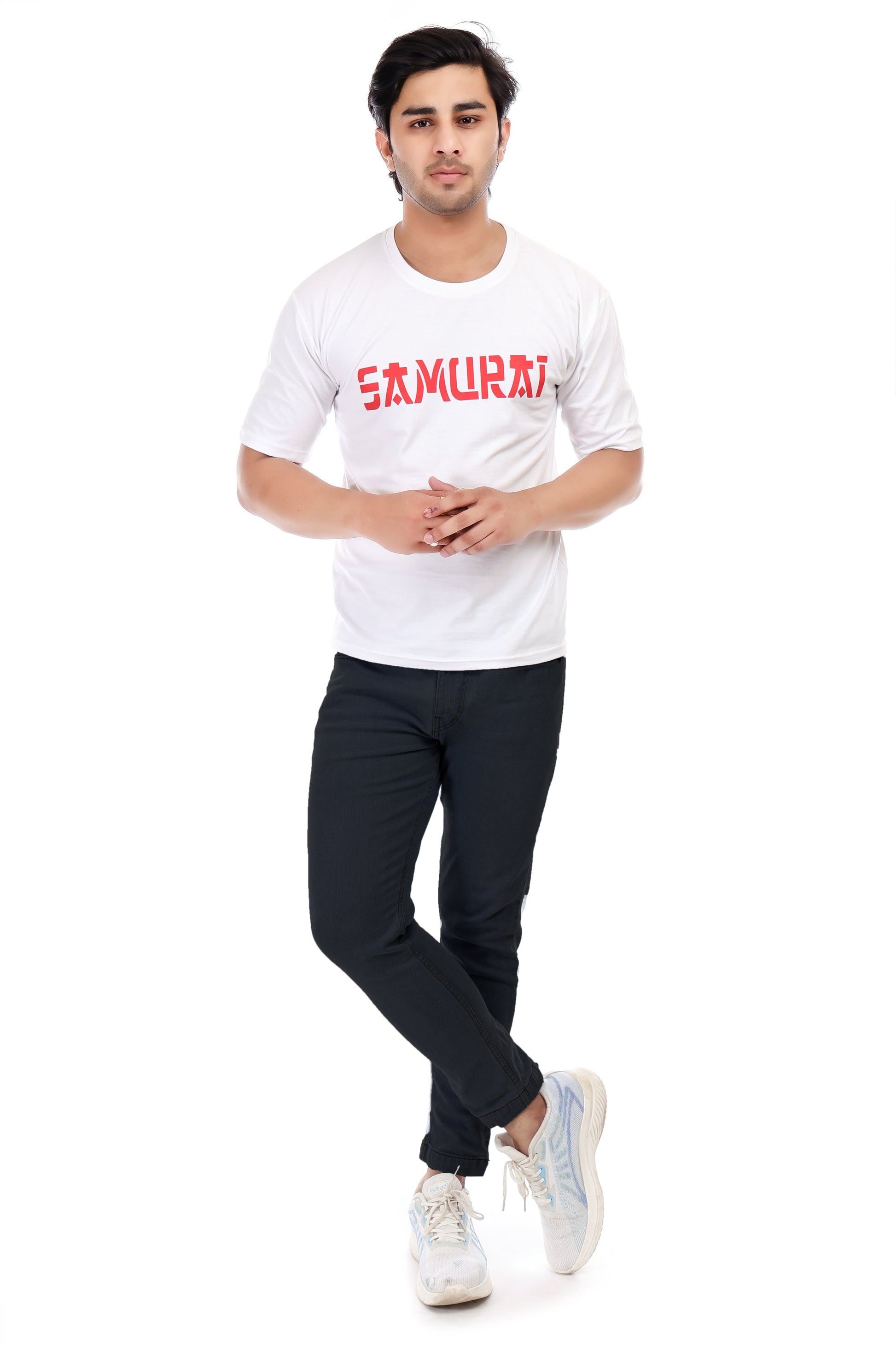 Men's Samurai Printed Oversized Round Neck T-shirt