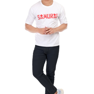 Men's Samurai Printed Oversized Round Neck T-shirt