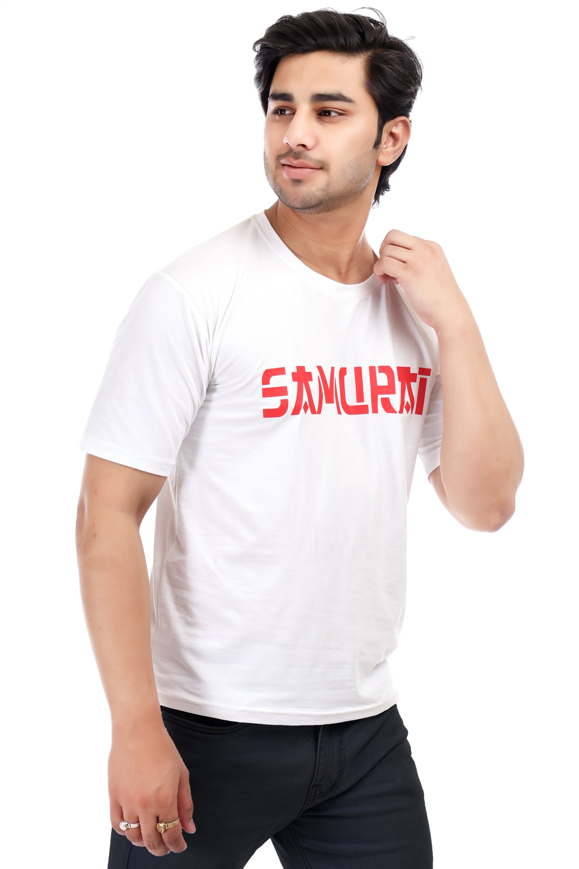 Men's Samurai Printed Oversized Round Neck T-shirt