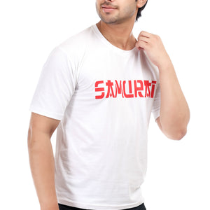 Men's Samurai Printed Oversized Round Neck T-shirt