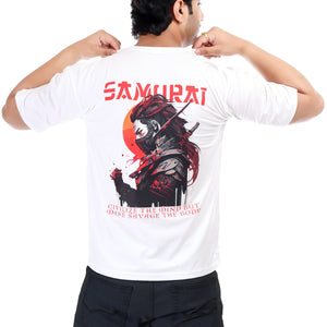 Men's Samurai Printed Oversized Round Neck T-shirt