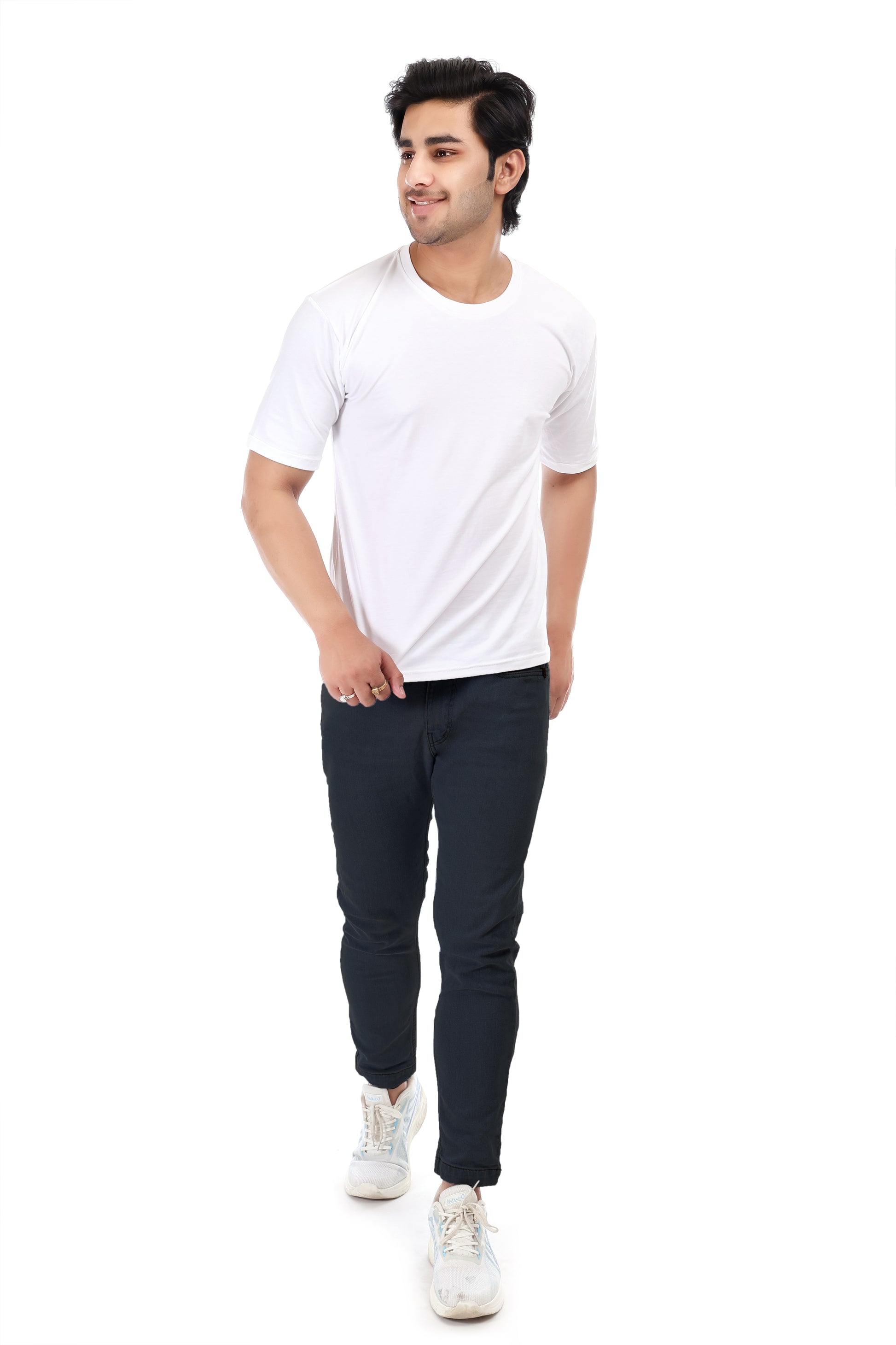 Men's Plain Oversized Round Neck 100% Cotton Lycra T-shirt