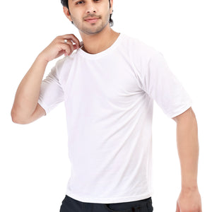 Men's Plain Oversized Round Neck 100% Cotton Lycra T-shirt