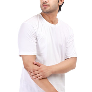 Men's Plain Oversized Round Neck 100% Cotton Lycra T-shirt