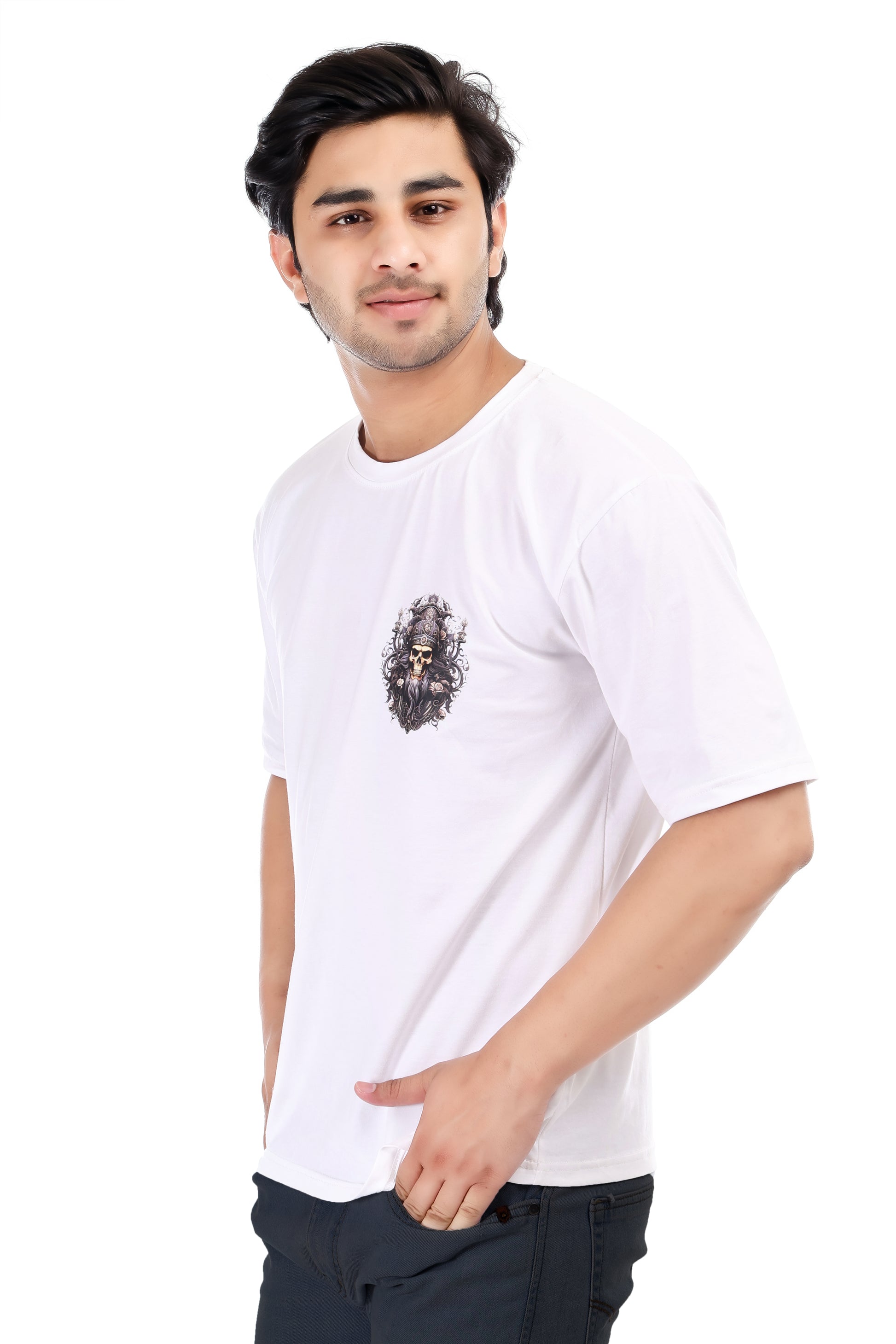 Men's Pirates Printed Oversized Round Neck T-shirt