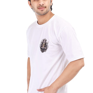 Men's Pirates Printed Oversized Round Neck T-shirt