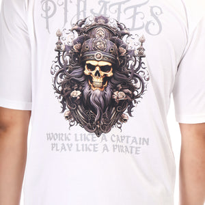 Men's Pirates Printed Oversized Round Neck T-shirt