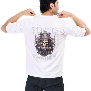 Men's Pirates Printed Oversized Round Neck T-shirt