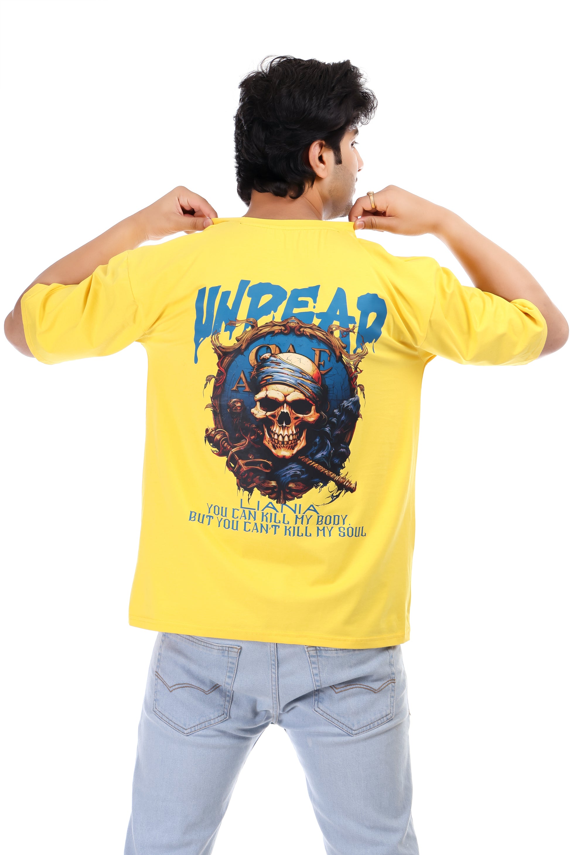 Men's Undead Printed Oversized Round Neck T-shirt