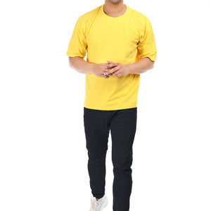 Men's Plain Oversized Round Neck 100% Cotton Lycra T-shirt