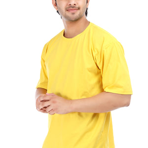 Men's Plain Oversized Round Neck 100% Cotton Lycra T-shirt