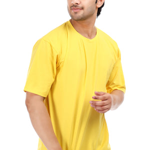 Men's Plain Oversized Round Neck 100% Cotton Lycra T-shirt