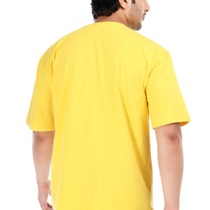 Men's Plain Oversized Round Neck 100% Cotton Lycra T-shirt