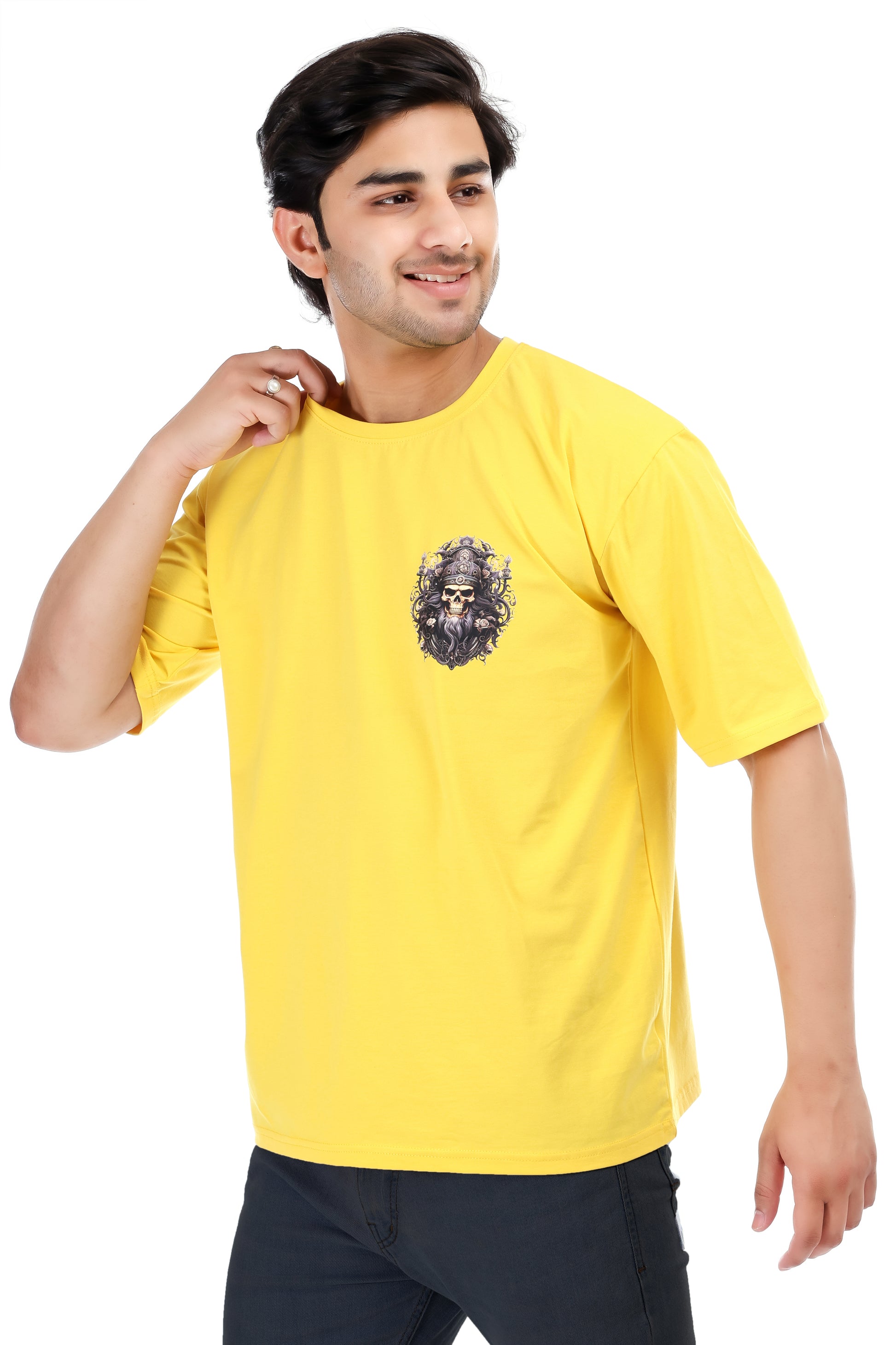 Men's Pirates Printed Oversized Round Neck T-shirt