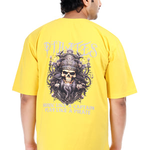 Men's Pirates Printed Oversized Round Neck T-shirt